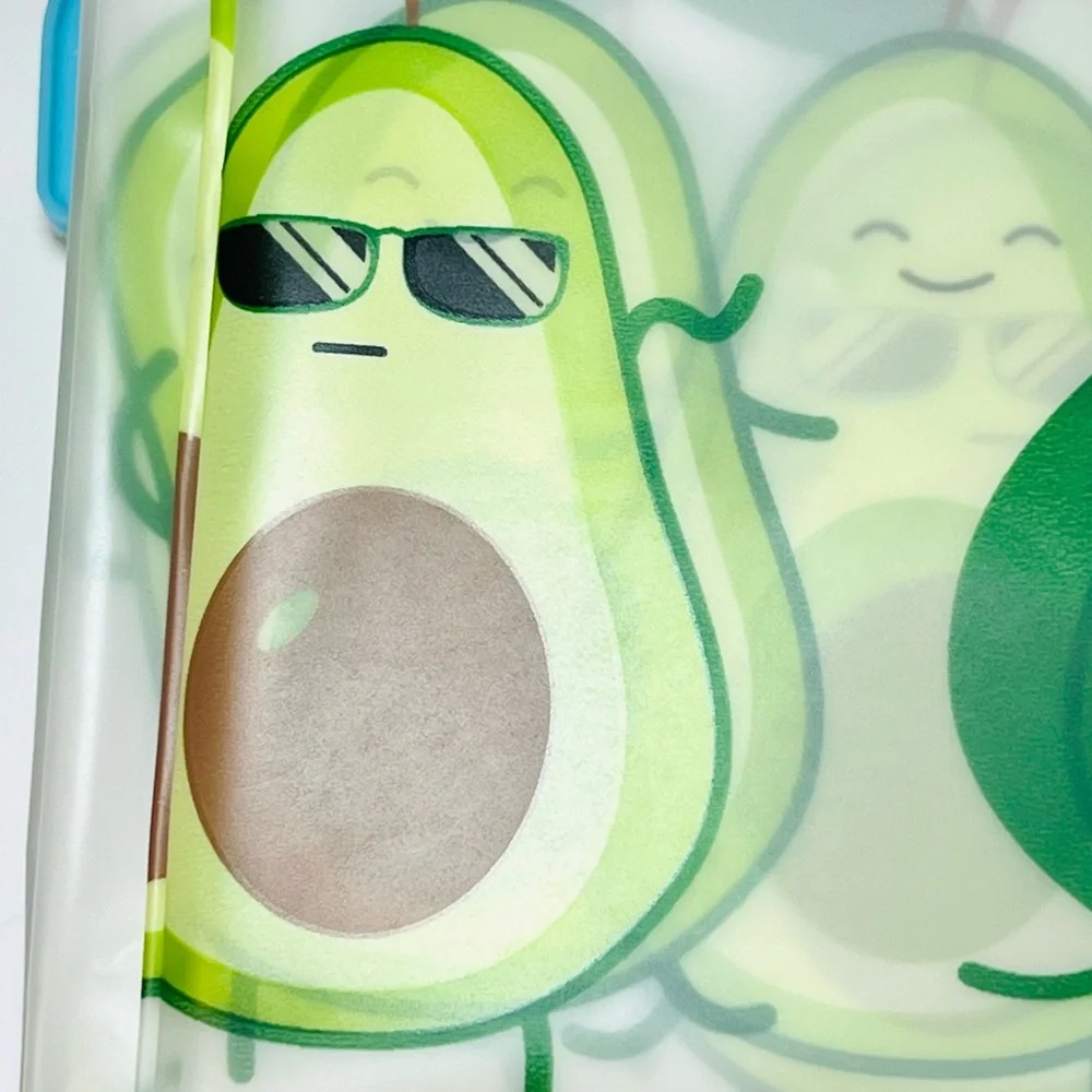 Avocado Dudes Peva Shower Curtain Hat Sunglasses Mustache Fun